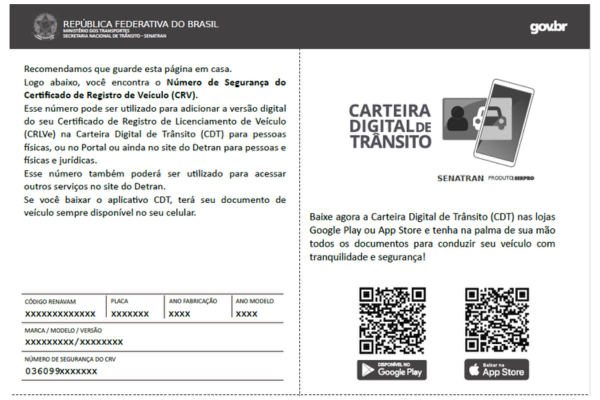 Exemplo do CRV Digital